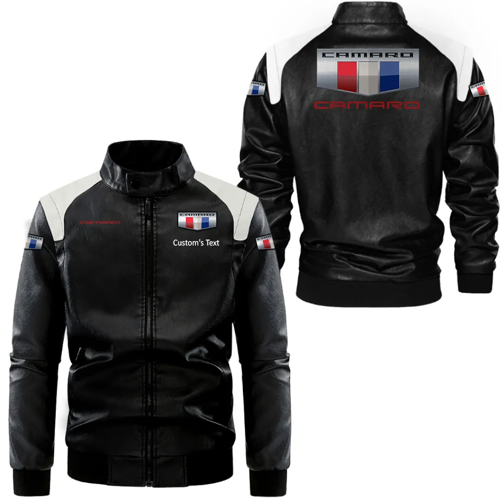 US Performance Coupe Black And White Leather Jacket, Driven Lifestyle Leather Strength CAR080