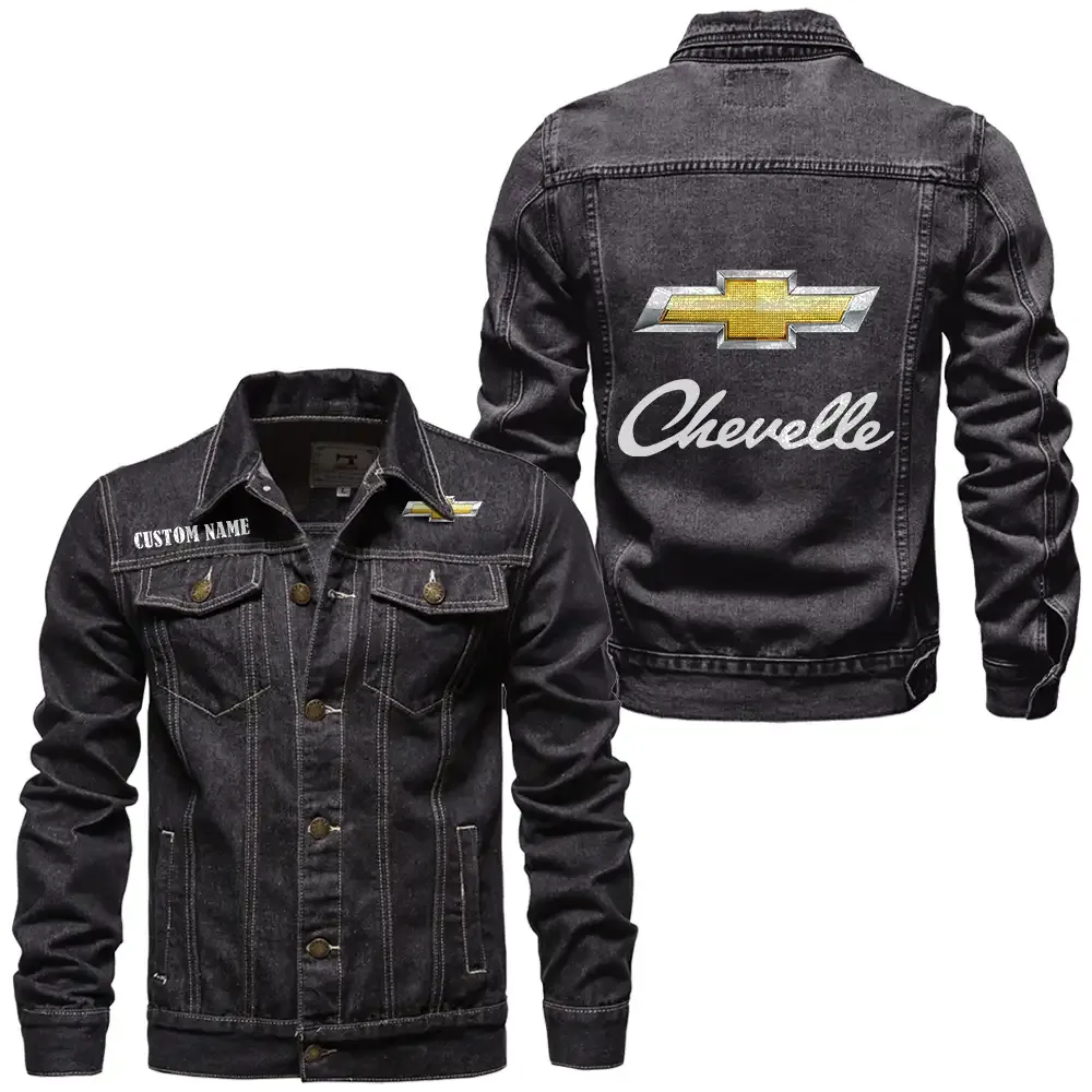 Classic Muscle Car Denim Jacket, Rugged Jacket Garage Comfort CAR190 - Black