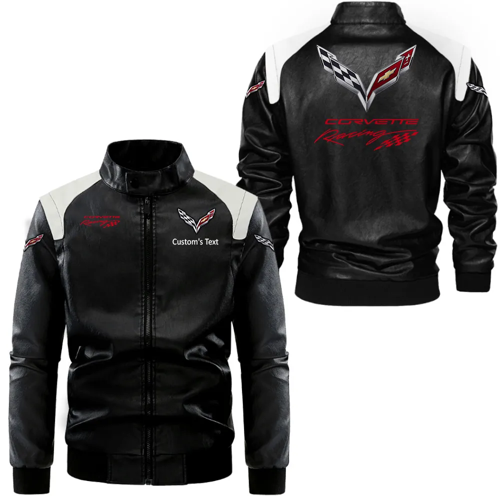 Classic Speedster Black And White Leather Jacket, Rugged Road Spirit Jacket CAR080