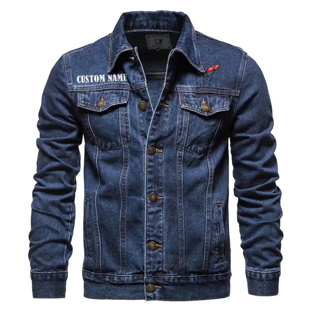 High-Performance Coupe Denim Jacket, Durable Denim Road Spirit CAR190 - Dark Blue