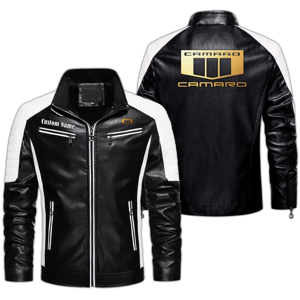 Sporty Compact Vehicle Men's Pu Leather Jacket, Everyday Rugged PU Jacket CAR040 - Black