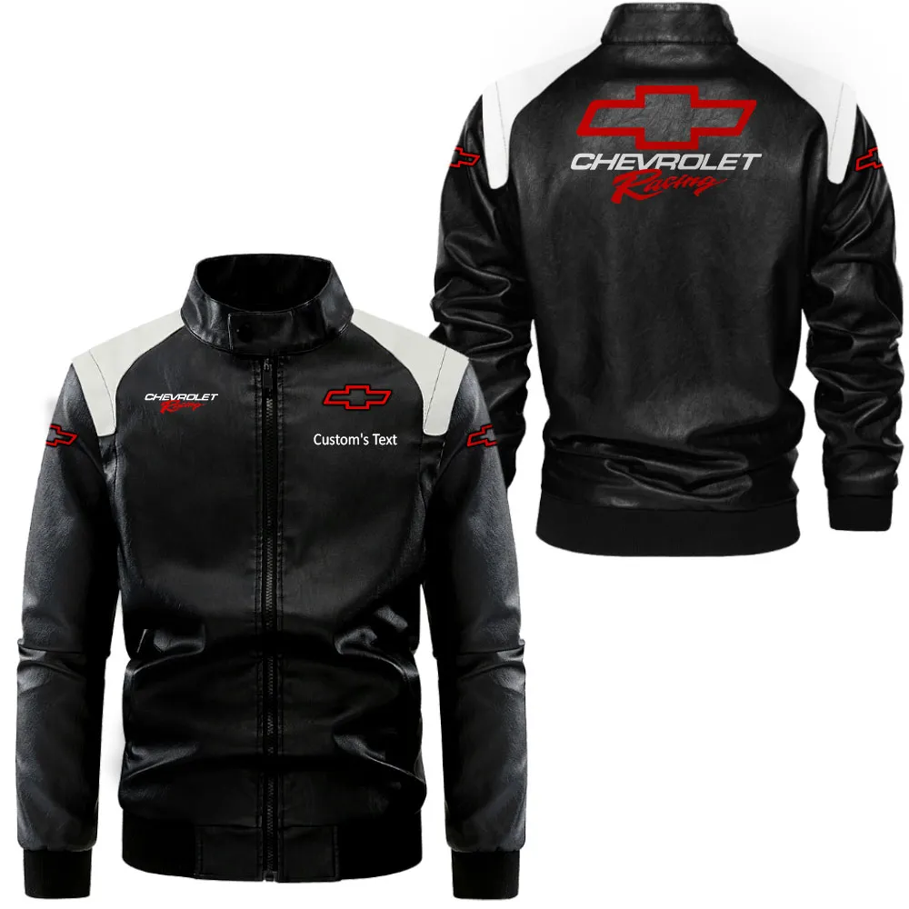 Lifestyle Built Black And White Leather Jacket, Rugged Road Spirit Jacket CAR080