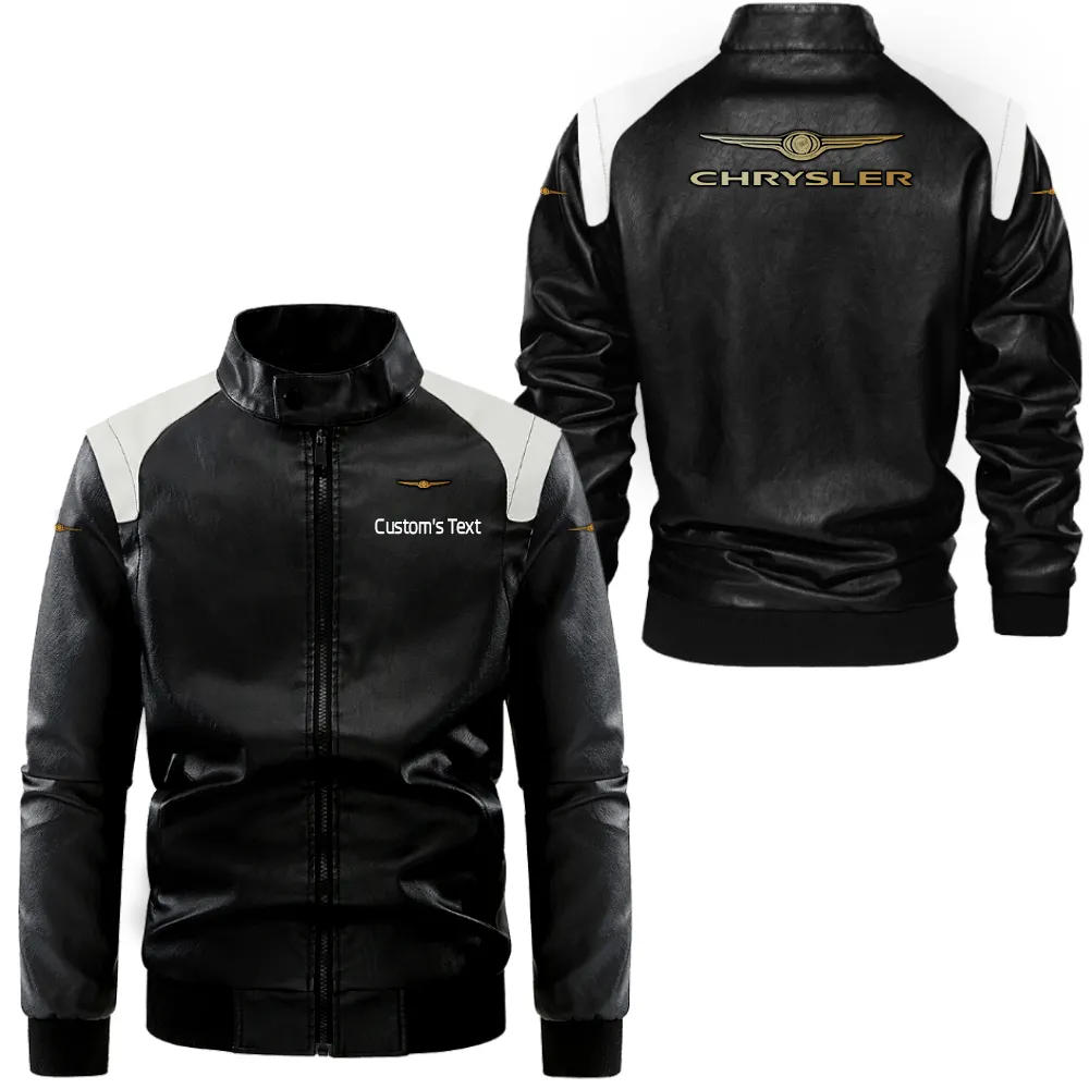 Comfortable Sedan Black And White Leather Jacket, Rugged Jacket for Gearheads CAR080