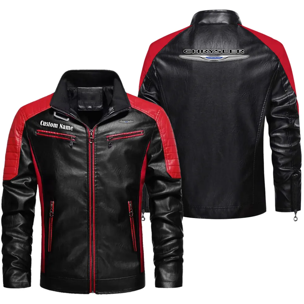 Classic Automobile Men's Pu Leather Jacket, Driven Style PU Leather CAR040 - Red