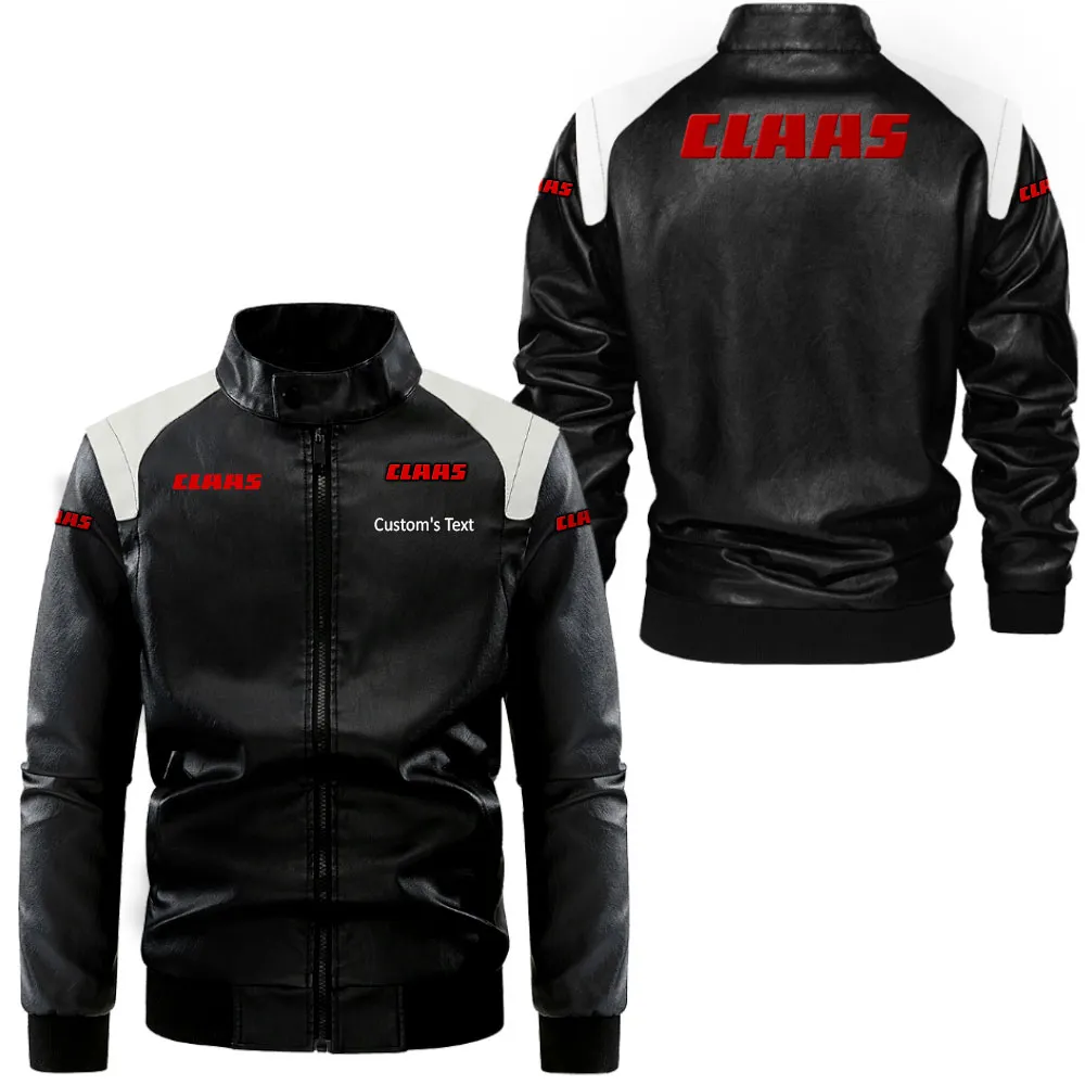 Agro Machine Black And White Leather Jacket, Rugged Jacket for Gearheads CAR080