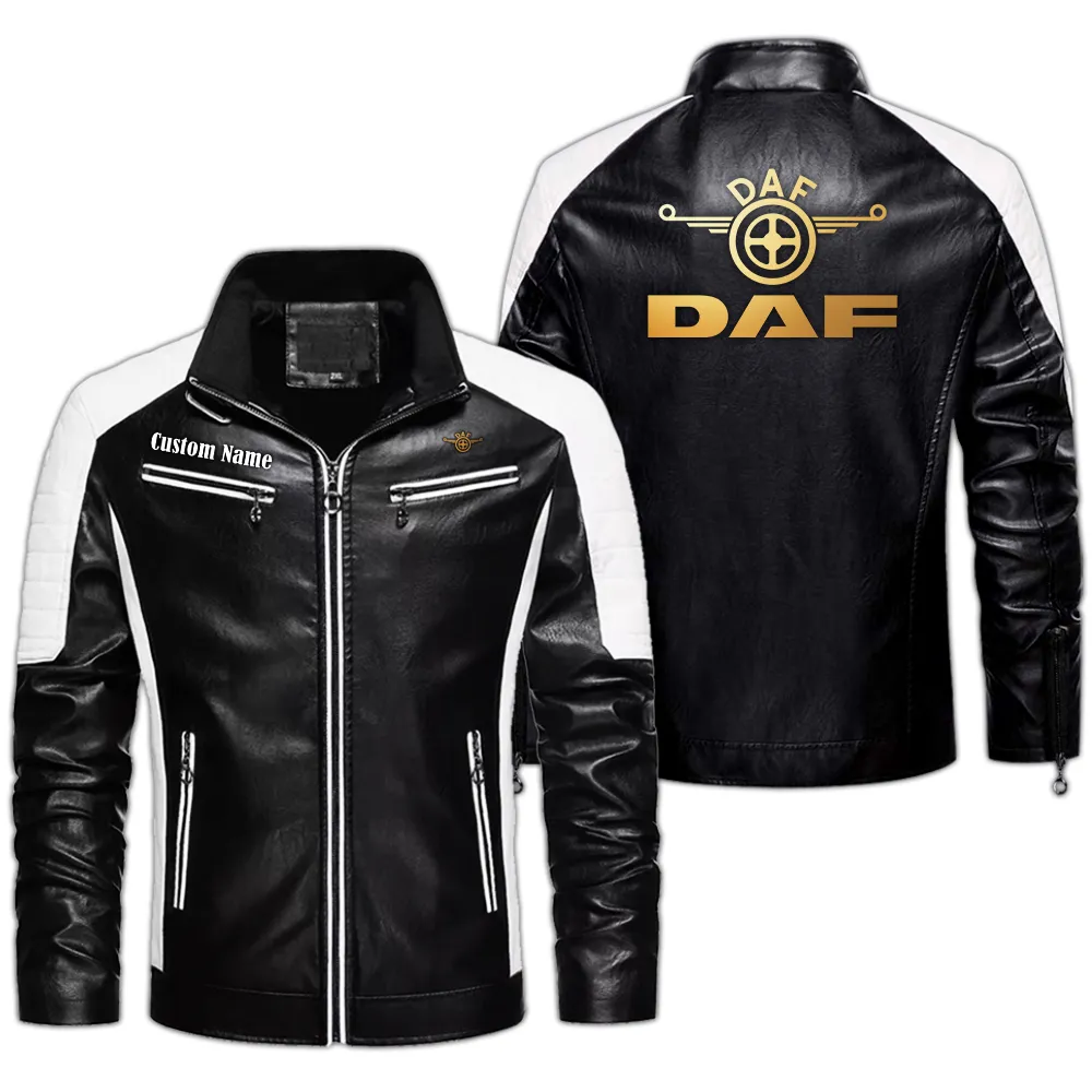 Industrial Vehicle Men's Pu Leather Jacket, Rugged PU Jacket for Gearheads CAR040 - Black