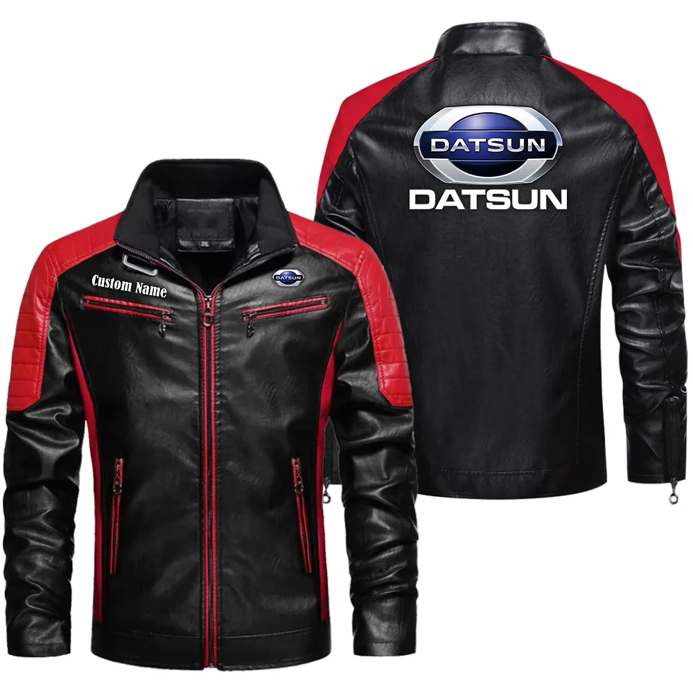 Collectible Auto Men's Pu Leather Jacket, Street-Ready PU Leather Jacket CAR040 - Red