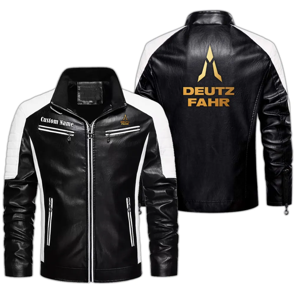 Tillage Tractor Men's Pu Leather Jacket, Auto-Inspired PU Leather Style CAR040 - Black