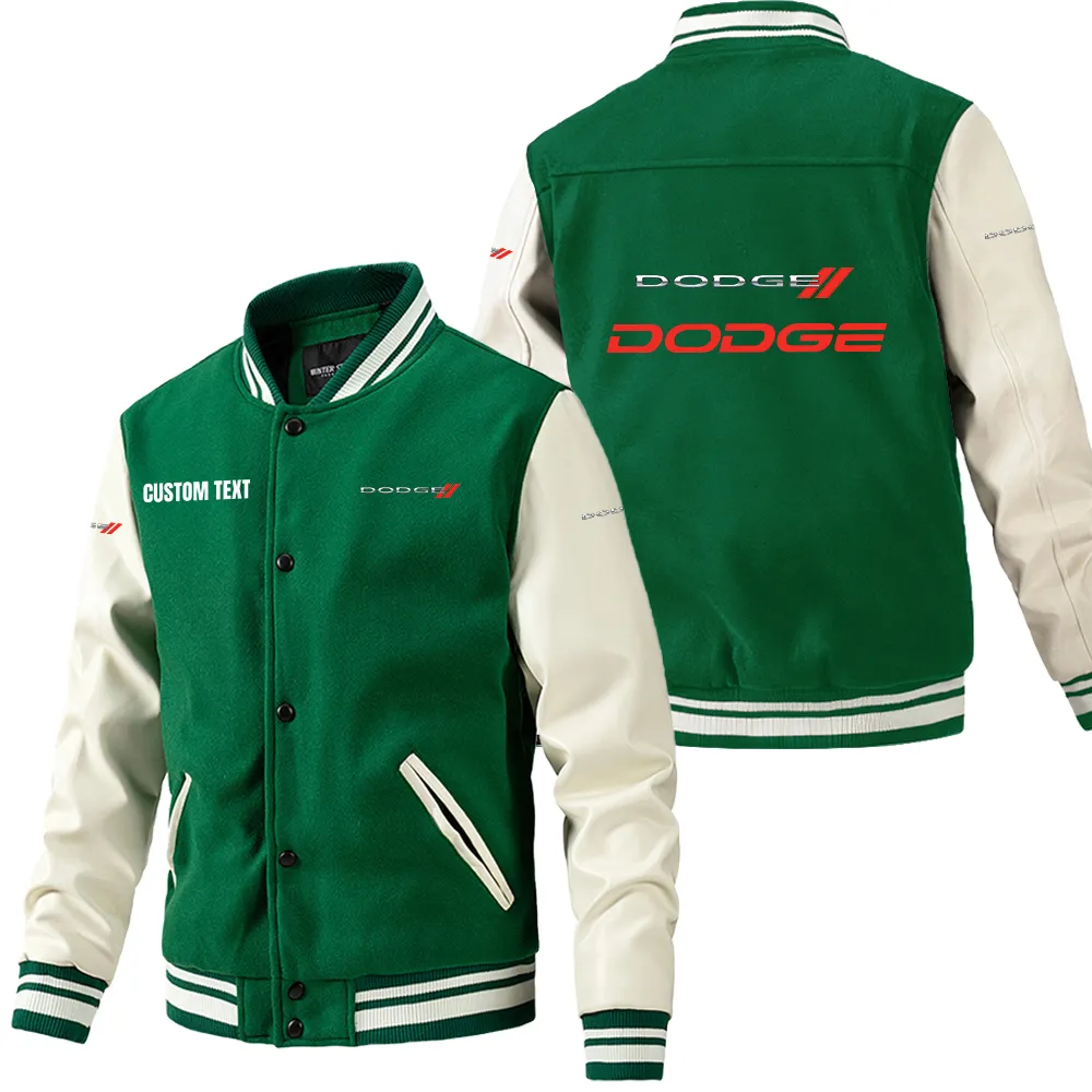 Drag Racing Vehicle Leather Baseball Jacket, Bold Rider Varsity Jacket CAR180 - Green