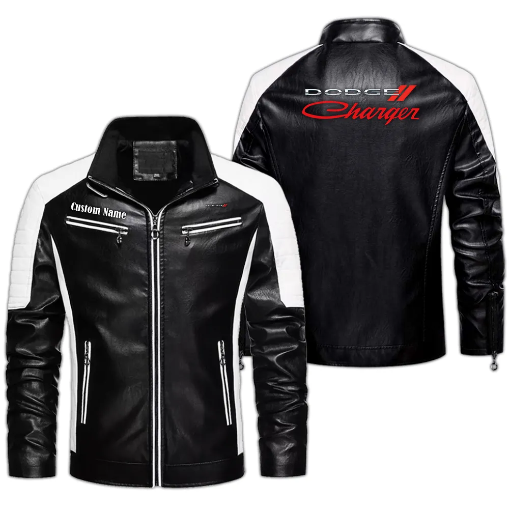 Drag Racing Vehicle Men's Pu Leather Jacket, Street-Ready PU Leather Jacket CAR040 - Black