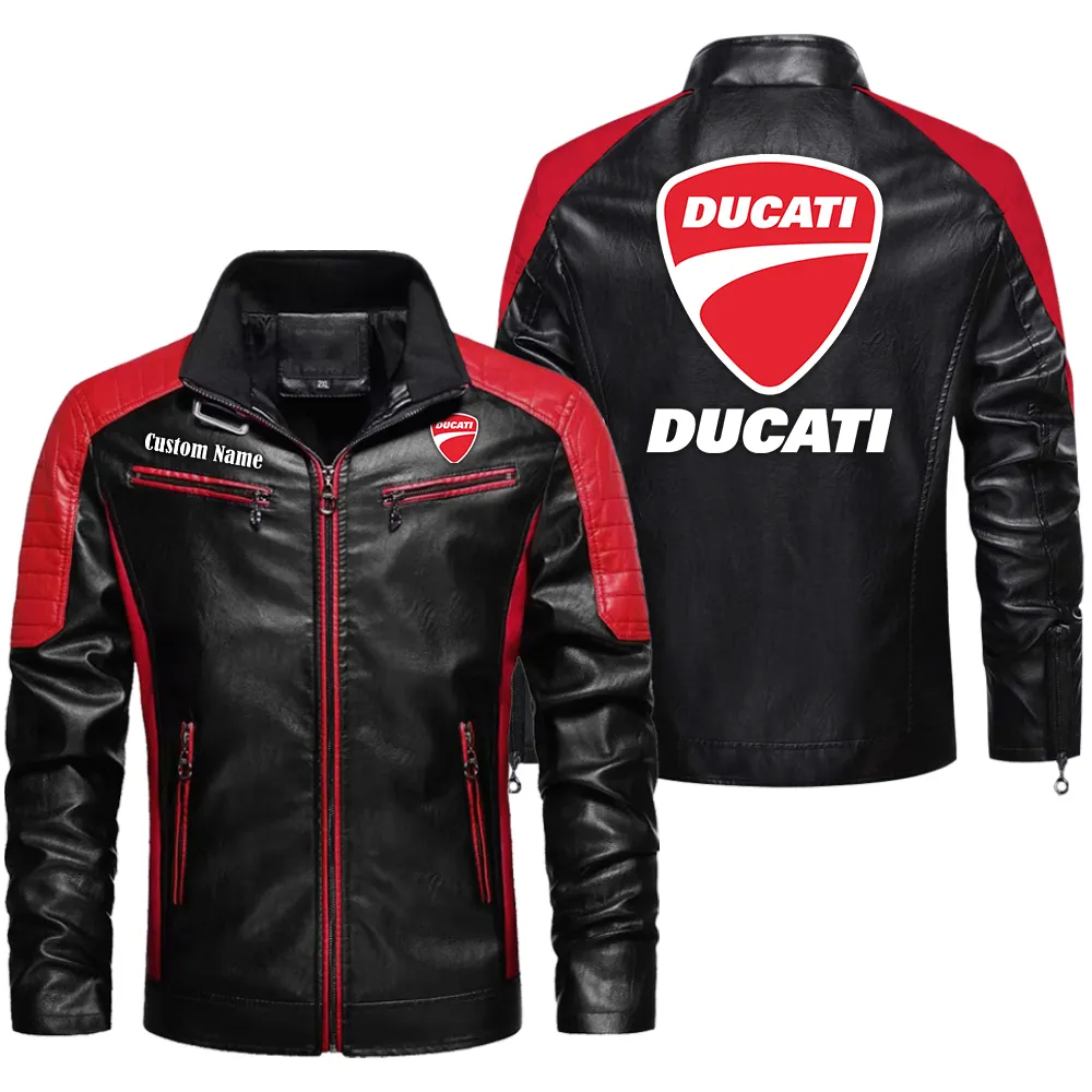 Track Hunter Men's Pu Leather Jacket, Road Tested PU Leather CAR040 - Red