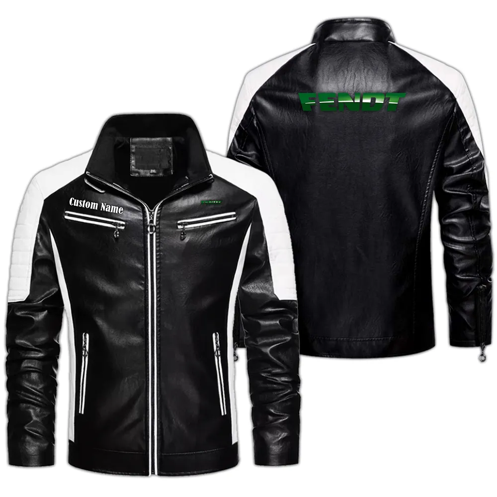 Precision Farming Tractor Men's Pu Leather Jacket, Bold Streetwear PU Leather CAR040 - Black