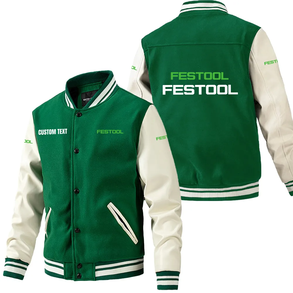 Specialist Tools Leather Baseball Jacket, Urban Gearhead Leather Style CAR180 - Green