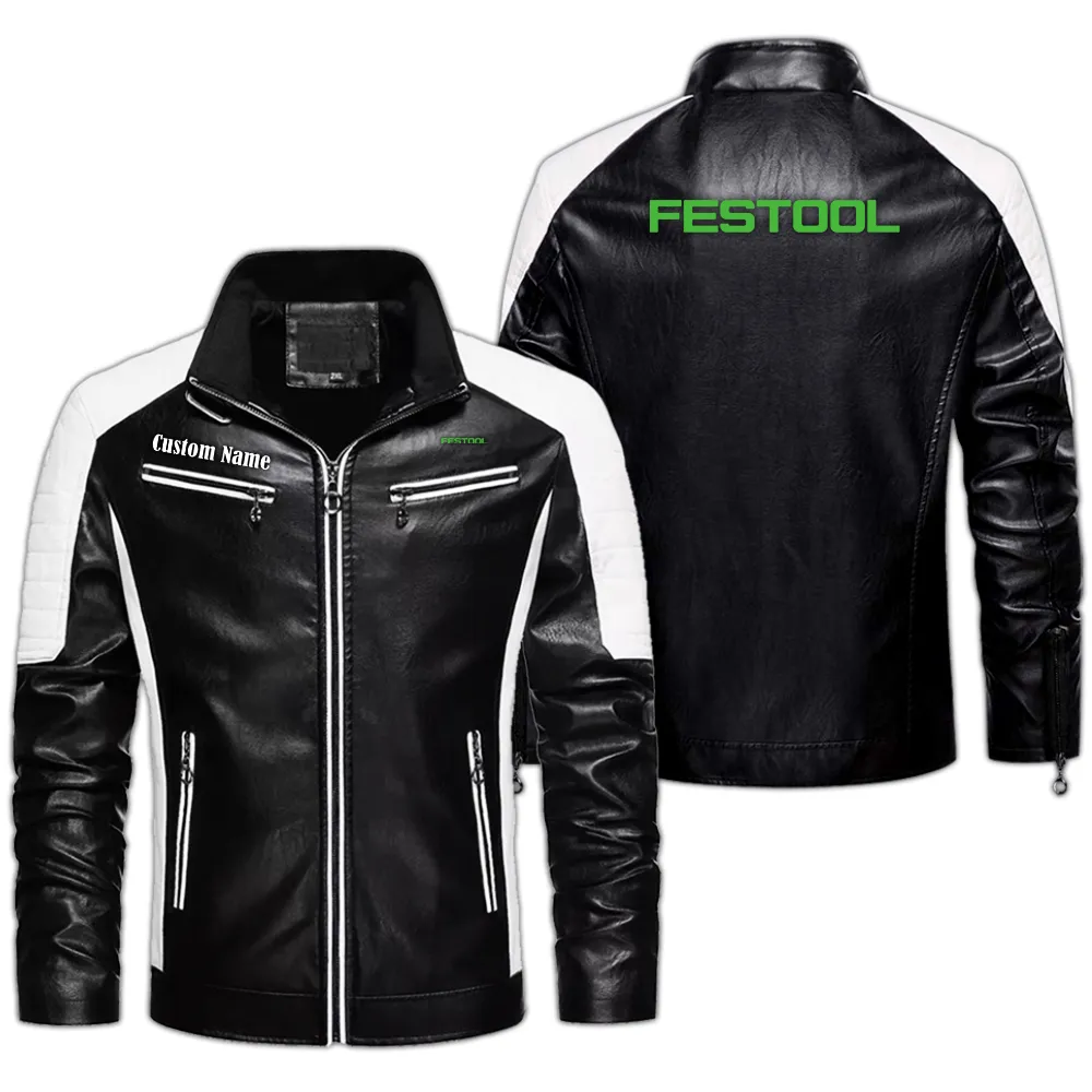 Professional Tools Men's Pu Leather Jacket, Streetwear Edge PU Jacket CAR040 - Black