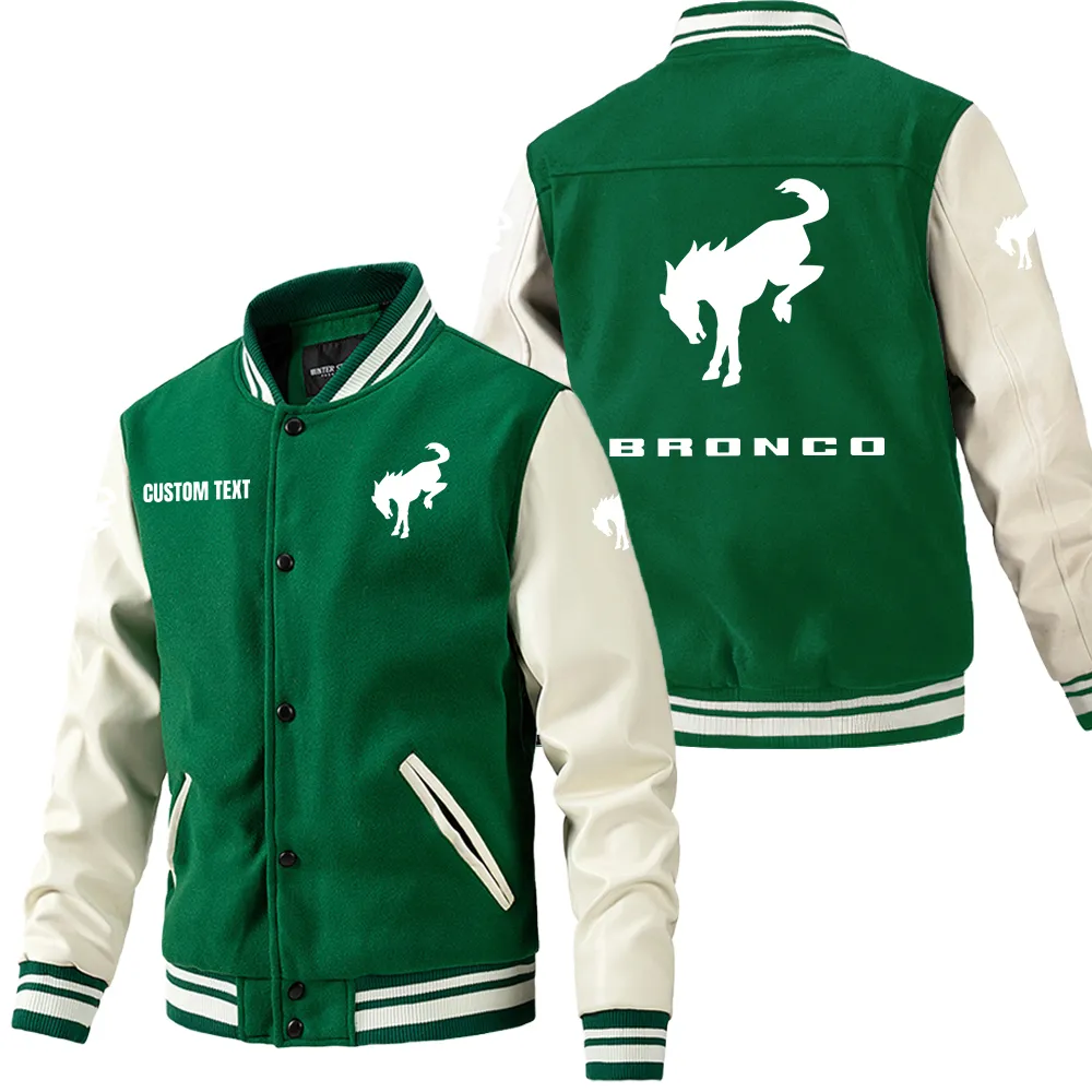 Open-Air Utility Vehicle Leather Baseball Jacket, Everyday Comfort Leather Strength CAR180 - Green