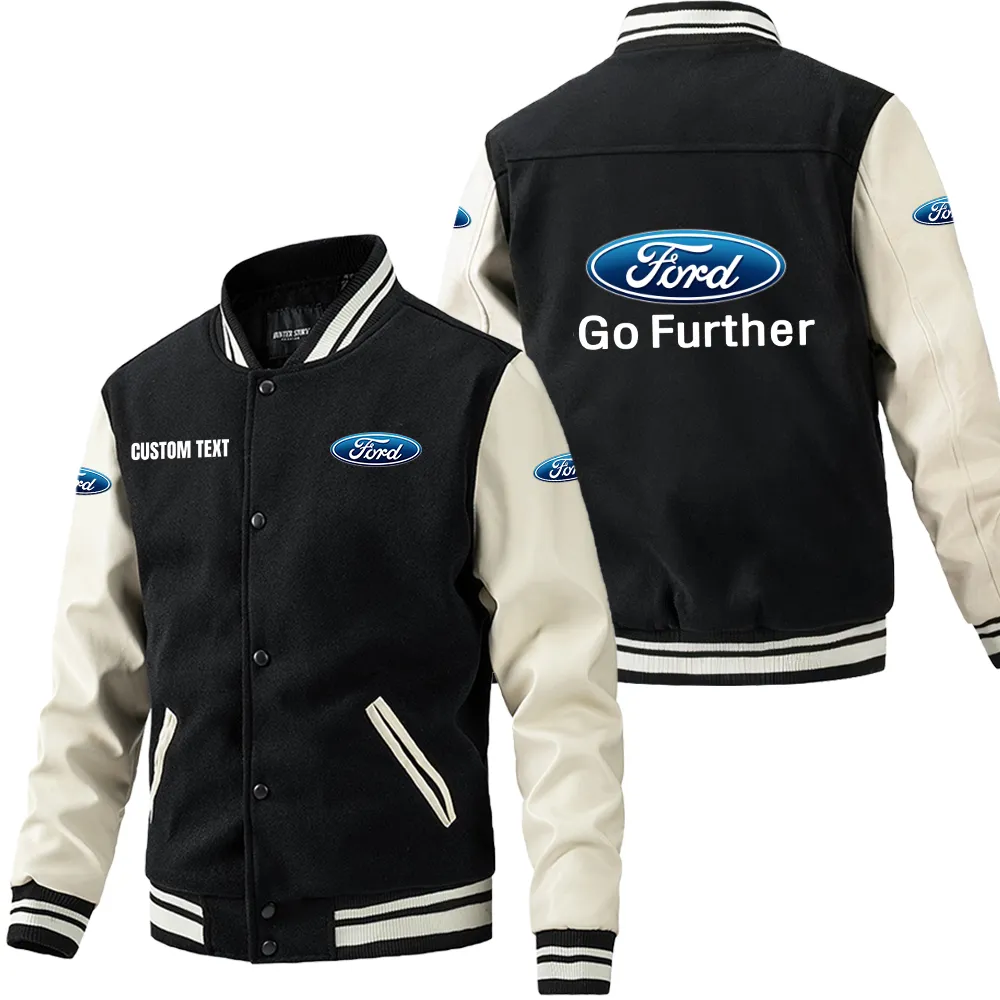 Road Motion Leather Baseball Jacket, Everyday Comfort Leather Strength Car180 - Black White