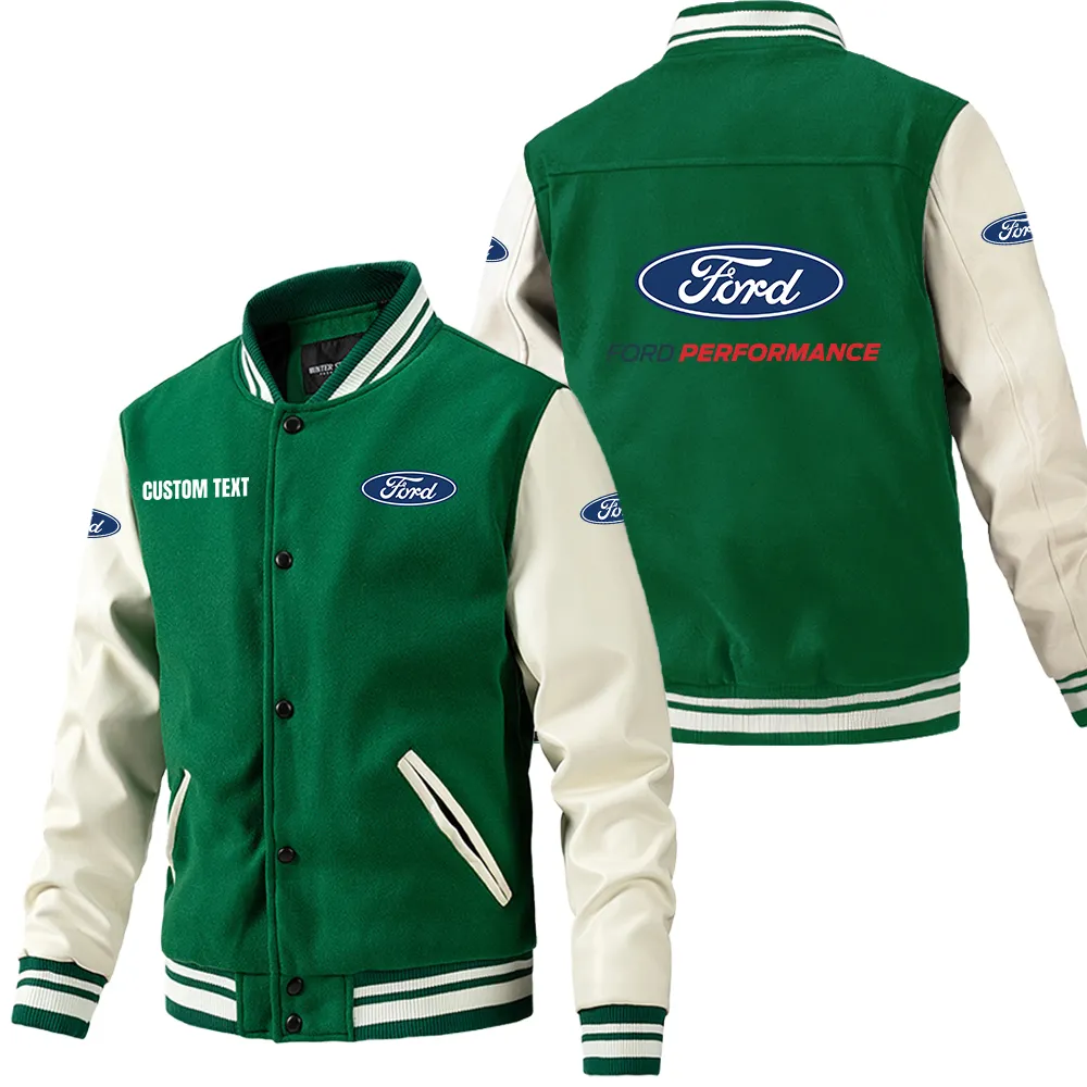Strong Style Leather Baseball Jacket, Urban Gearhead Leather Style CAR180 - Green