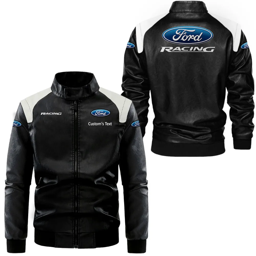 Speed Life Black And White Leather Jacket, Bold Look Rider Energy CAR080