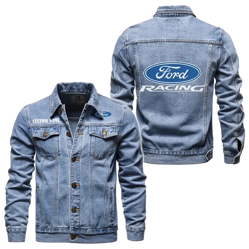 Durable Style Denim Jacket, All-Season Denim for Riders CAR190 - Light Blue