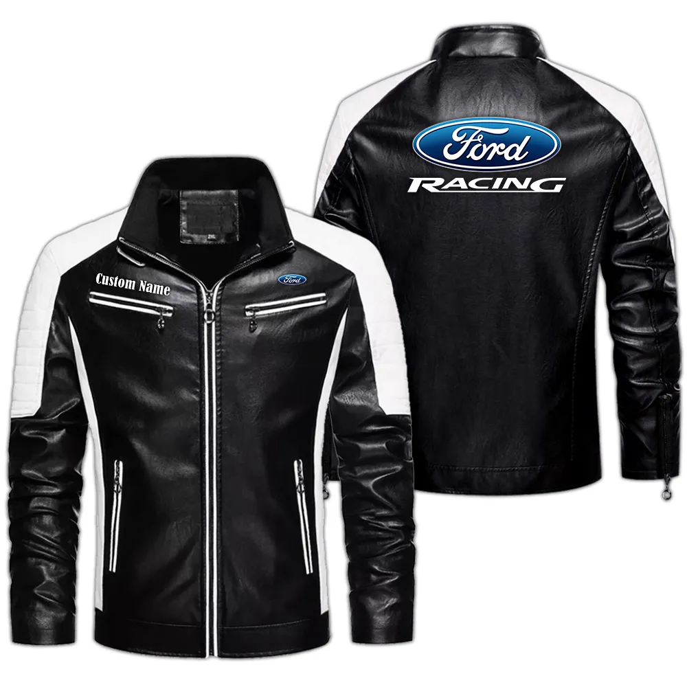 Built Fast Men's Pu Leather Jacket, Road Tested PU Leather CAR040 - Black