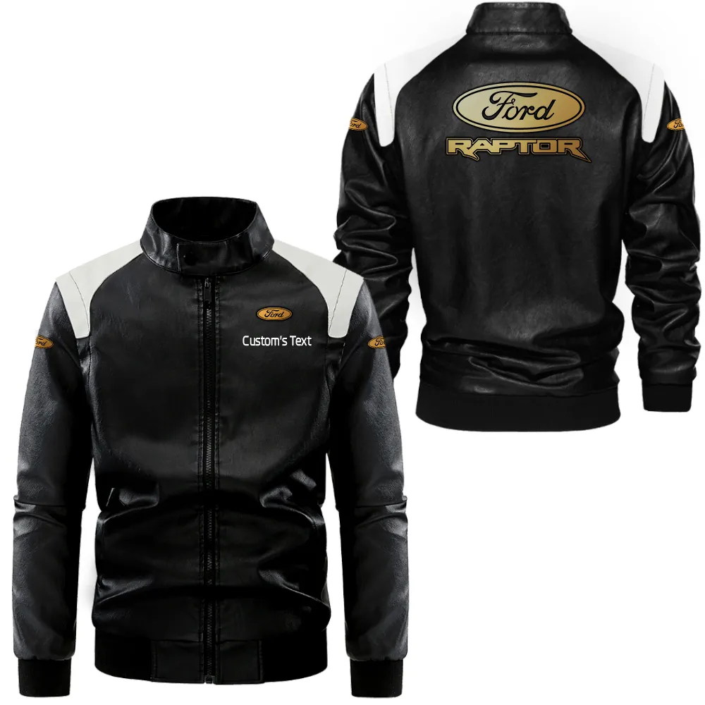 Drive Gear Black And White Leather Jacket, Everyday Bold Leather Style CAR080