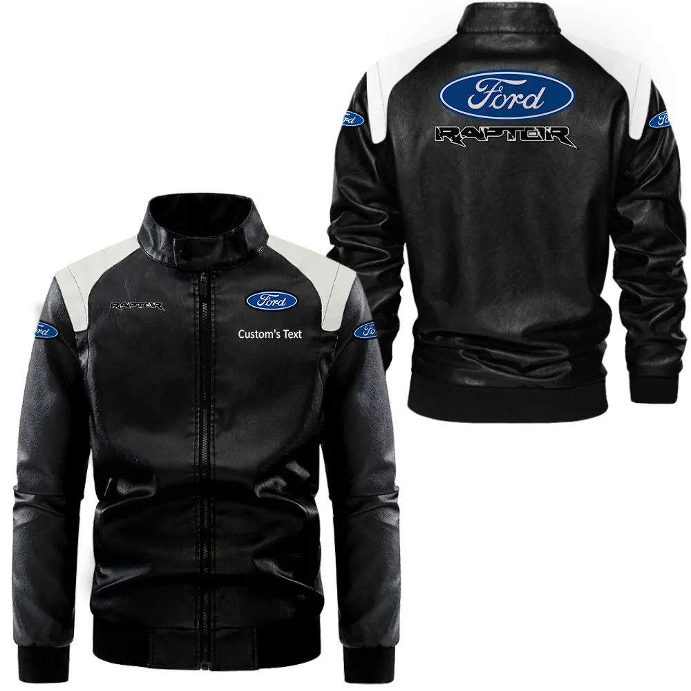 Trail Spirit Black And White Leather Jacket, Auto Enthusiast Leather Jacket CAR080