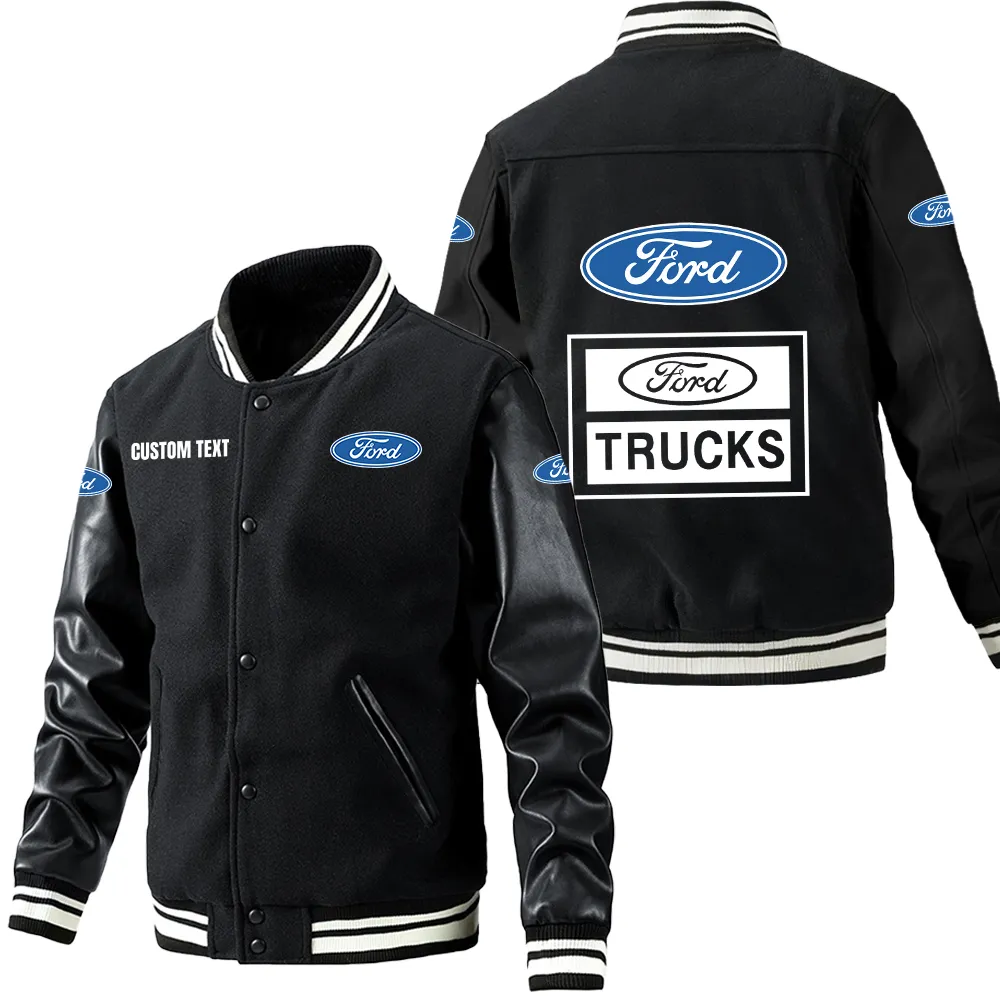 Everyday Motion Leather Baseball Jacket, Garage Life Leather Jacket CAR180 - Black