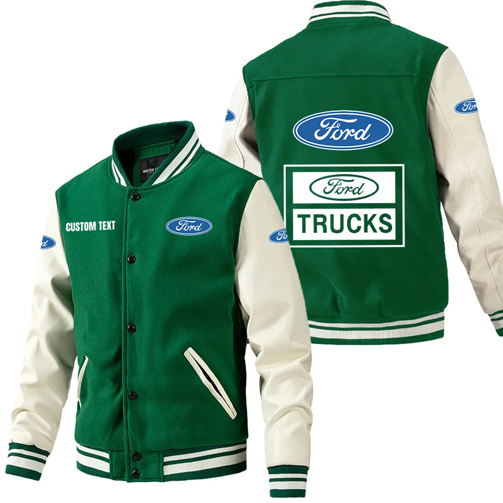 Everyday Motion Leather Baseball Jacket, Leather Jacket for Gearheads CAR180 - Green