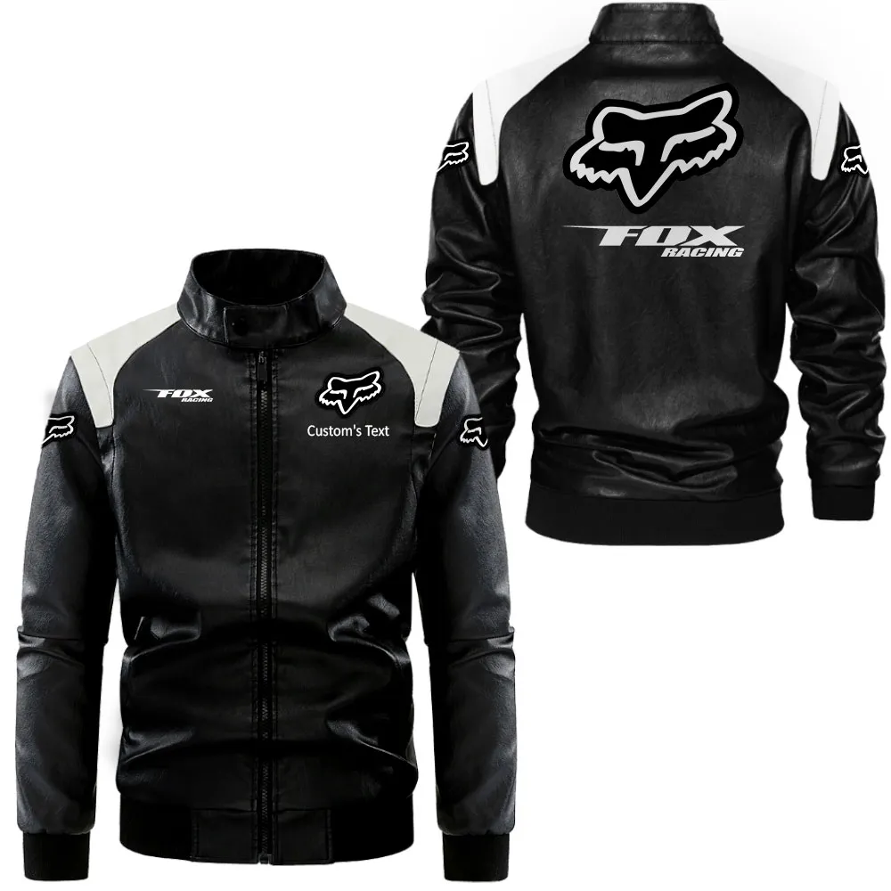 Rider Equipment Black And White Leather Jacket, Rugged Jacket for Gearheads CAR080