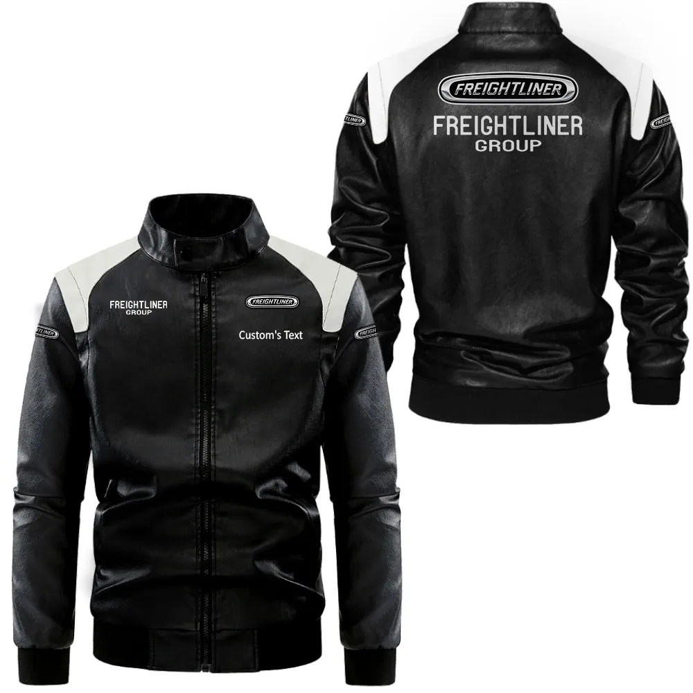 Everyday Tough Black And White Leather Jacket, Black and White Roadwear CAR080