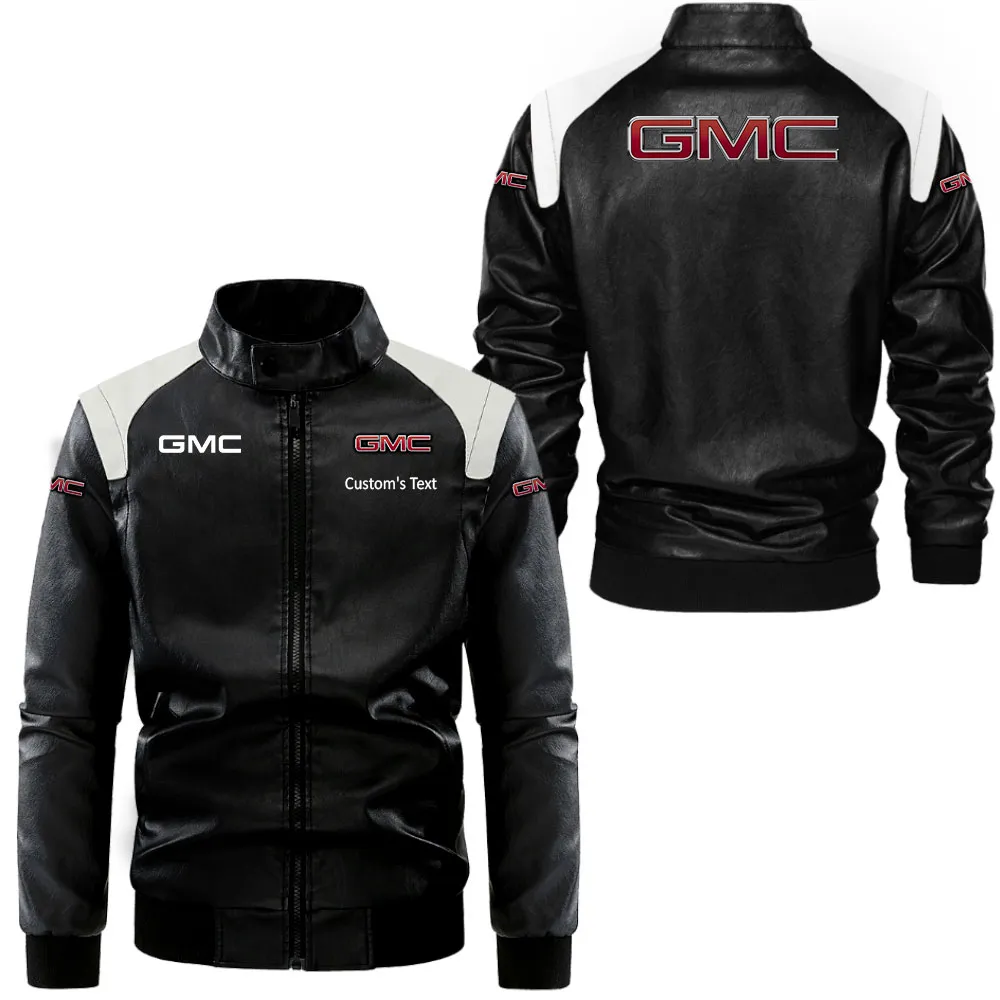 Full-Size Pickup Black And White Leather Jacket, Rugged Everyday Two-Tone Jacket CAR080