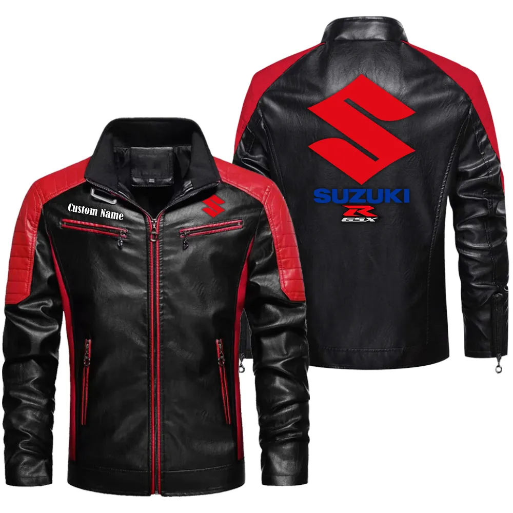 Rider’s Sport Ride Men's Pu Leather Jacket, Motorcycle Spirit PU Style CAR040 - Red