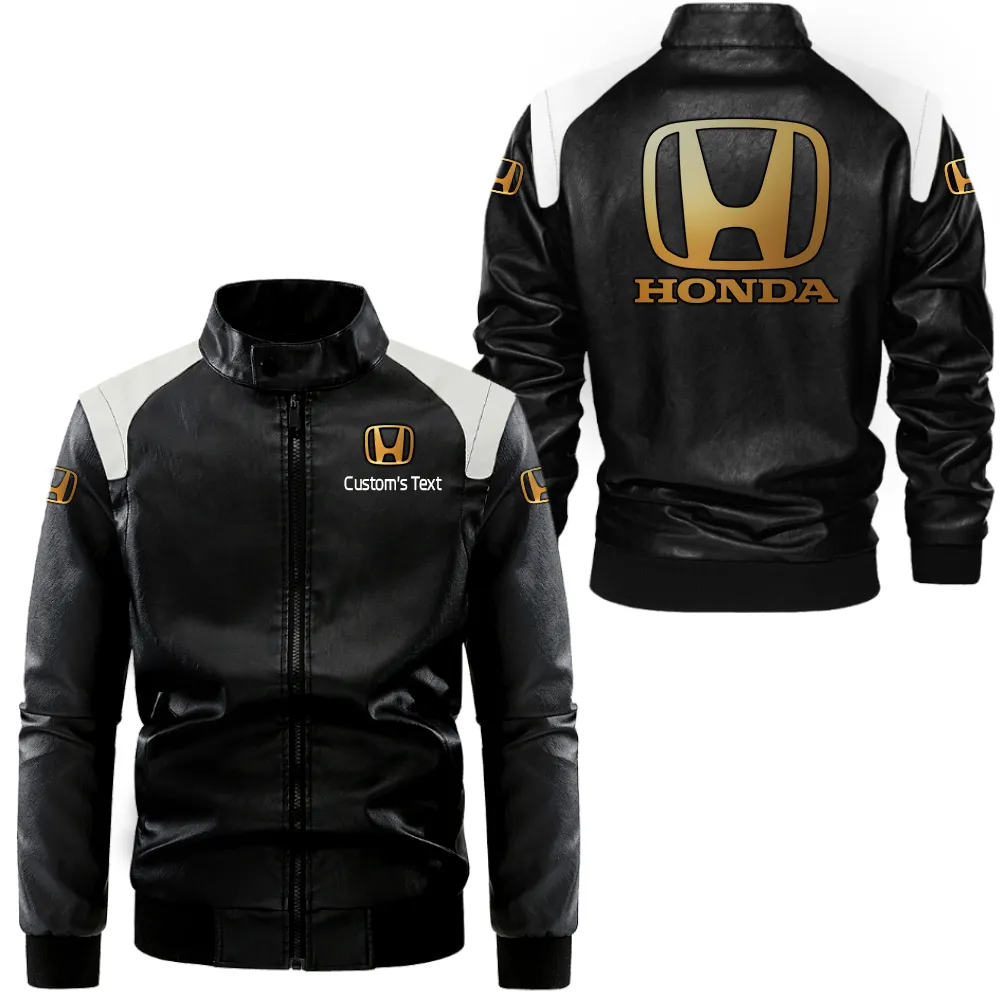 City Car Black And White Leather Jacket, Road-Ready Two-Tone Leather CAR080