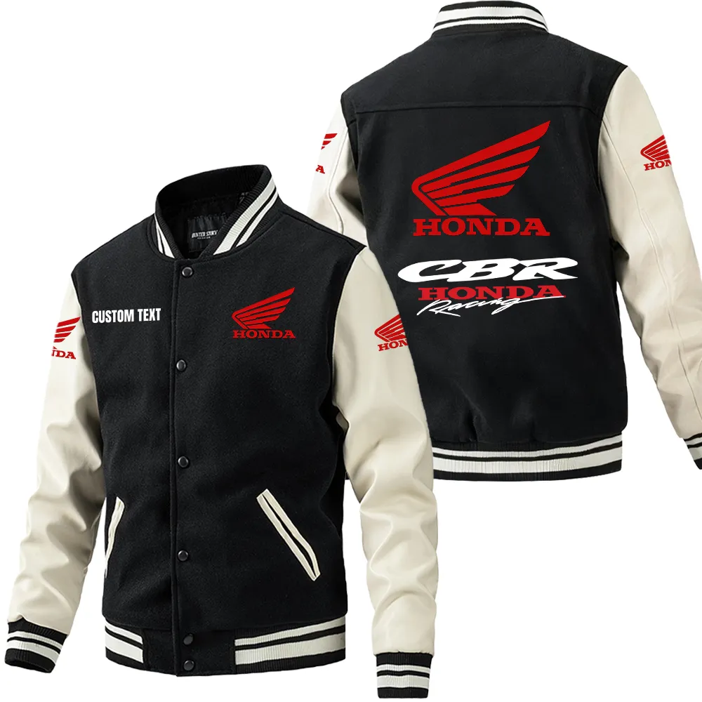 Bold Life Leather Baseball Jacket, Car Lover's Leather Jacket CAR180 - Black White