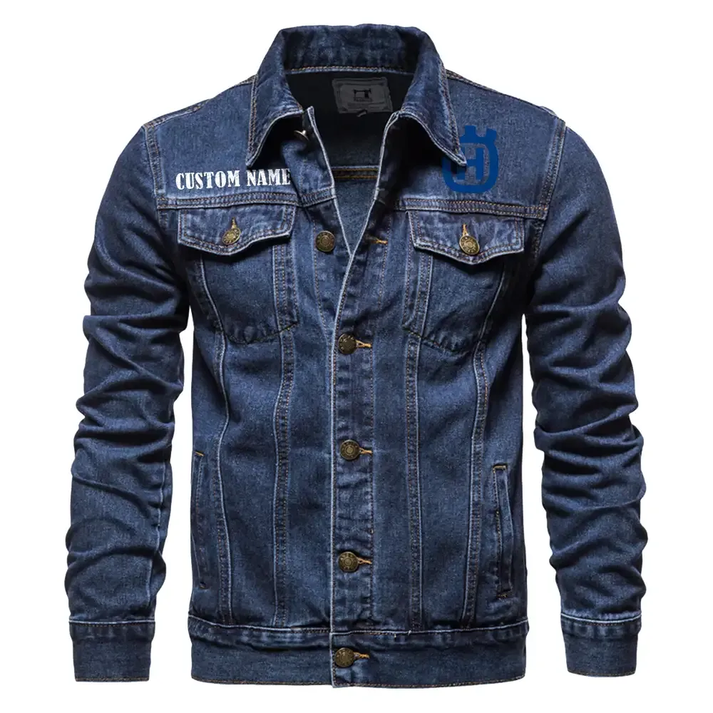 Extreme Terrain Motorcycle Denim Jacket, Rugged Style Everyday Denim CAR190 - Dark Blue