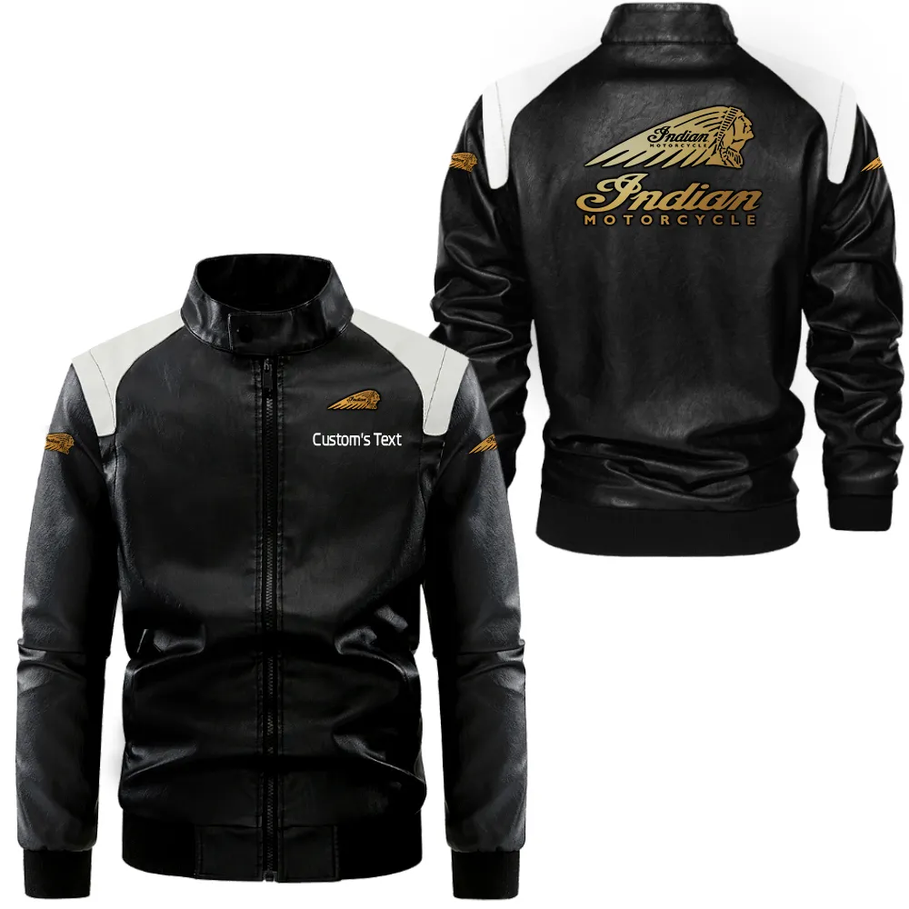 Street Cruiser Black And White Leather Jacket, Rugged Road Spirit Jacket CAR080
