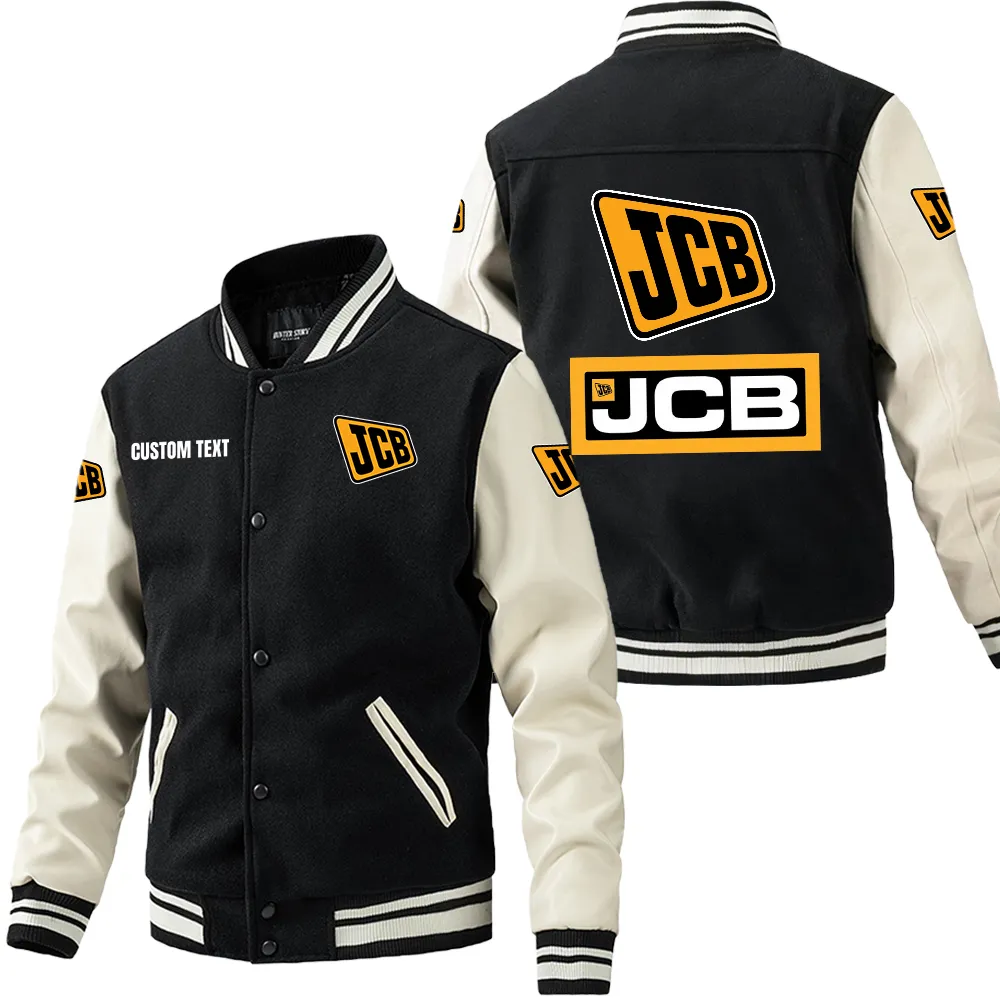 Digging Rig Leather Baseball Jacket, Urban Gearhead Leather Style CAR180 - Black White