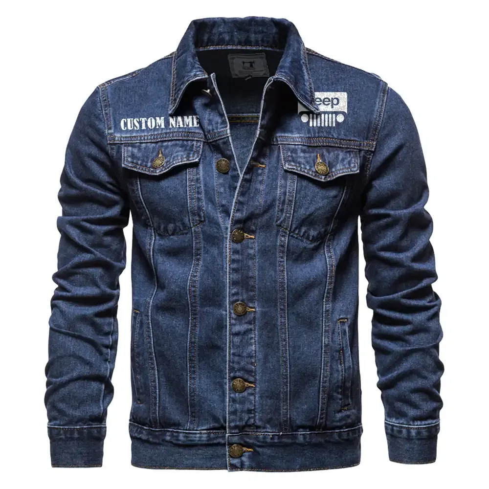 Trail-Ready SUV Denim Jacket, Car Lover's Denim Jacket CAR190 - Dark Blue