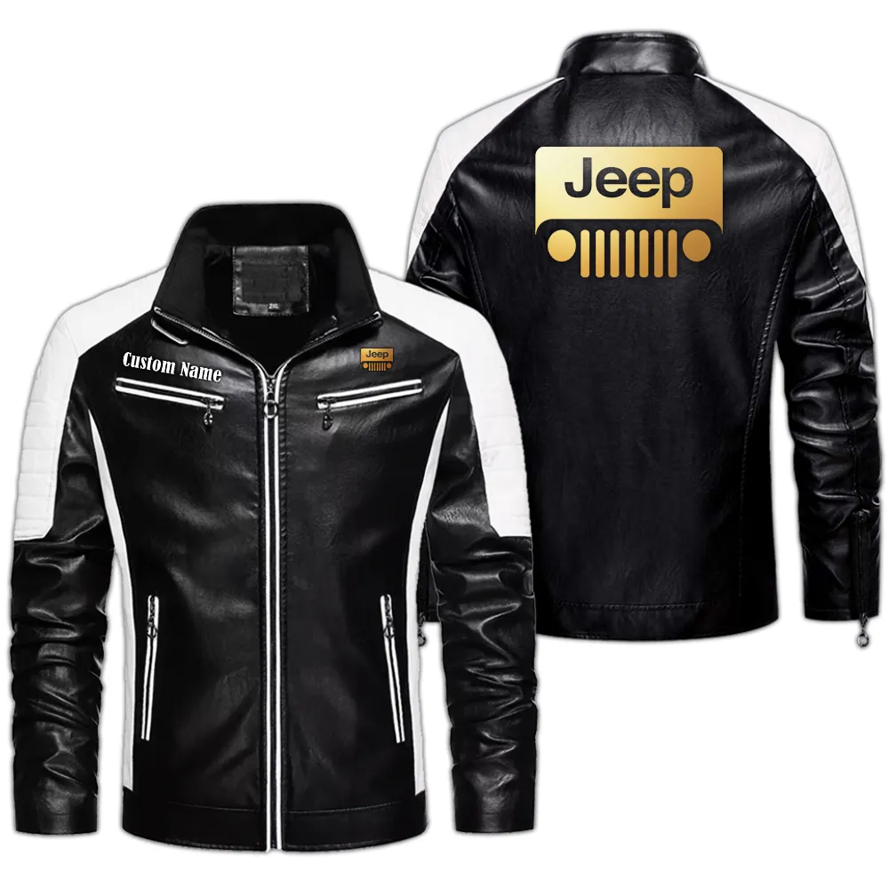 4x4 Vehicle Maker Men's Pu Leather Jacket, Rider Lifestyle PU Leather CAR040 - Black