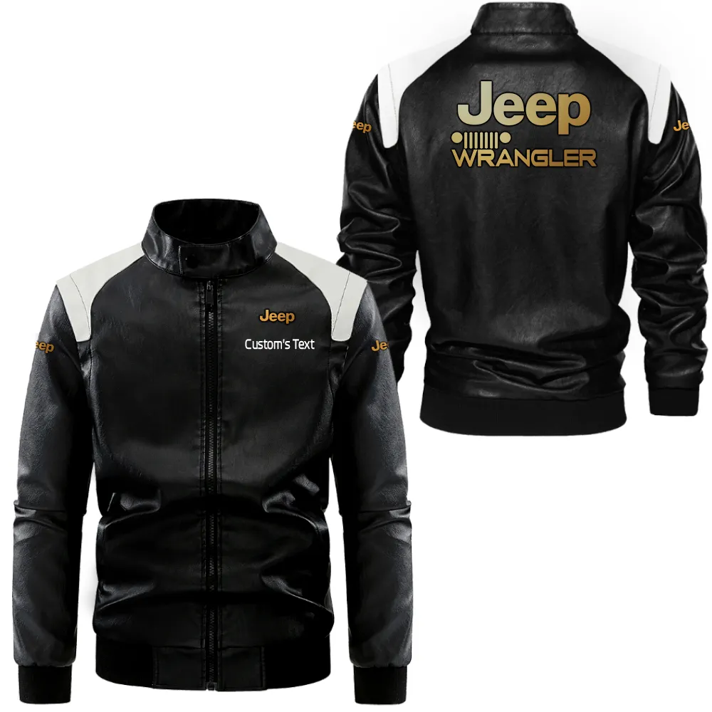 High-Class Speed Automobile Black And White Leather Jacket, Rugged Jacket for Gearheads CAR080