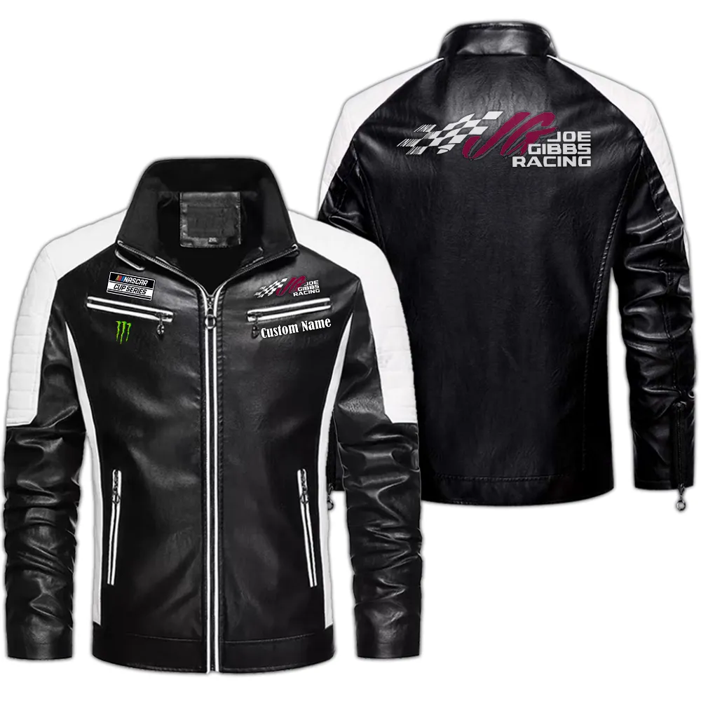 Racing Drive Men's Pu Leather Jacket, Streetwear Edge PU Jacket CAR040 - Black