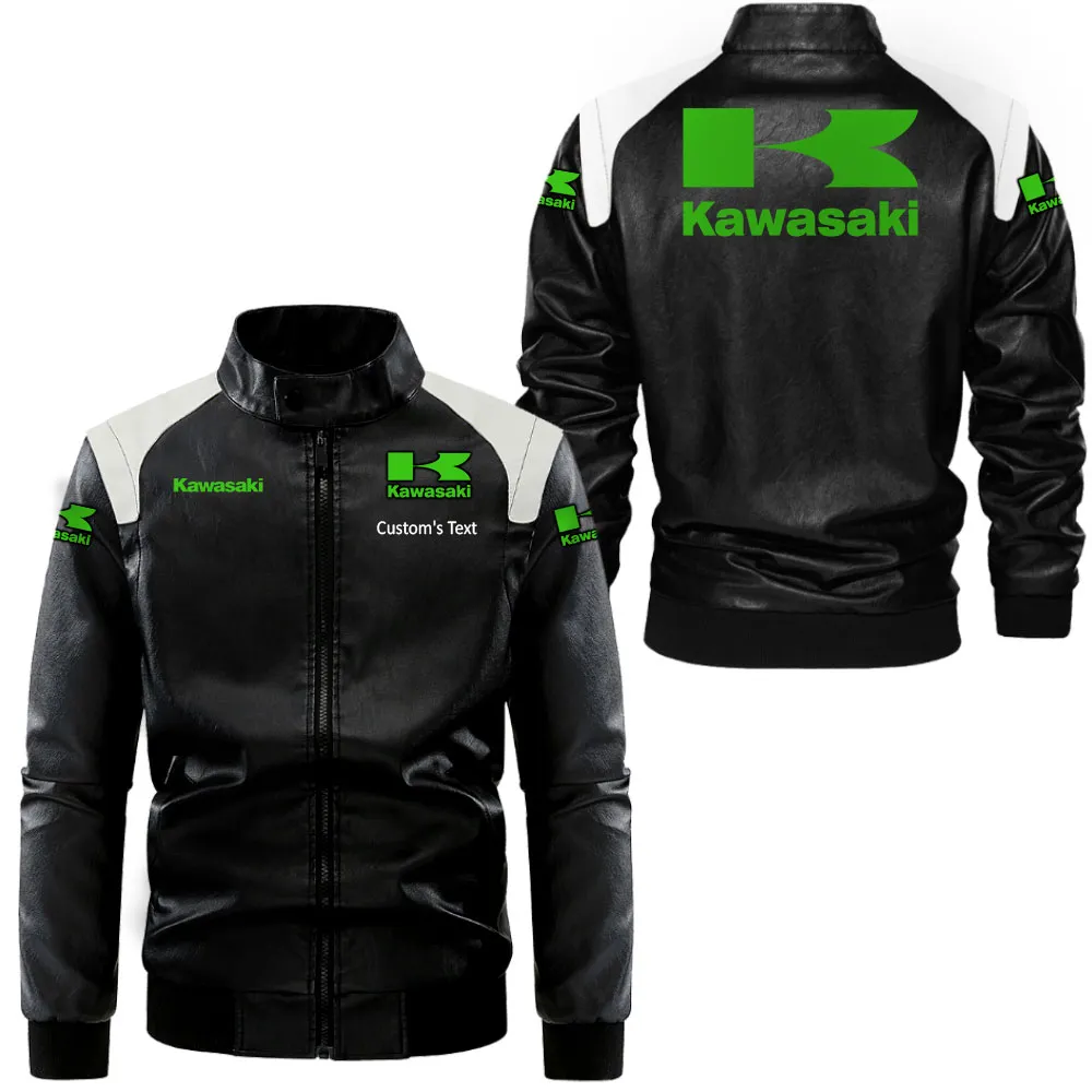 Performance Motorcycle Black And White Leather Jacket, Bold Black & White Jacket CAR080