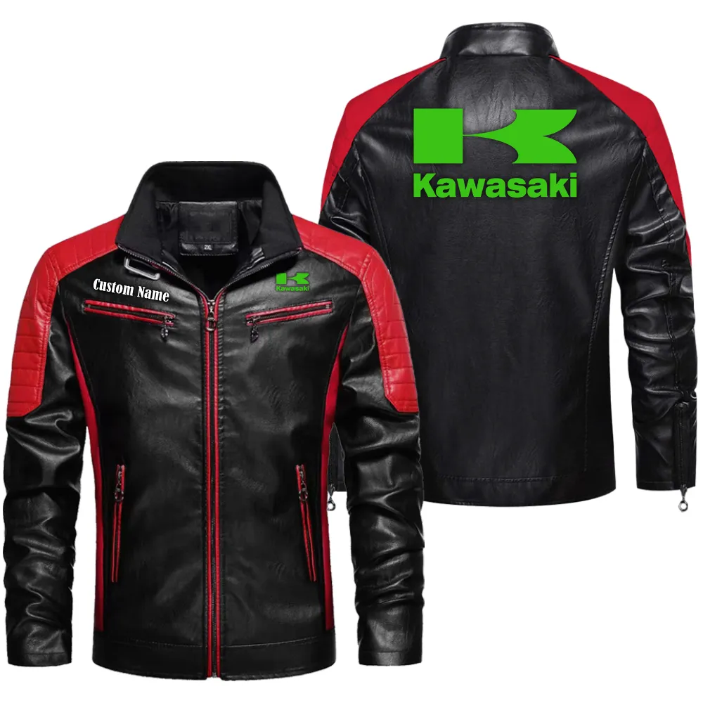 Performance Motorcycle Men's Pu Leather Jacket, Auto-Inspired PU Leather Style CAR040 - Red