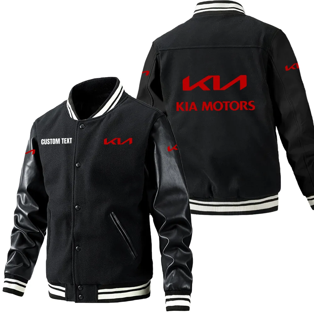 Affordable Auto Leather Baseball Jacket, Ride Bold Leather Ready CAR180 - Black