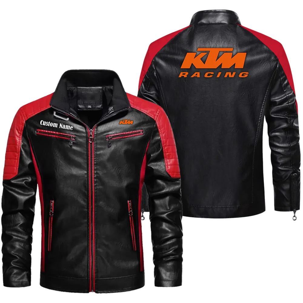 Adventure Two-Wheeler Men's Pu Leather Jacket, Rider Lifestyle PU Leather CAR040 - Red