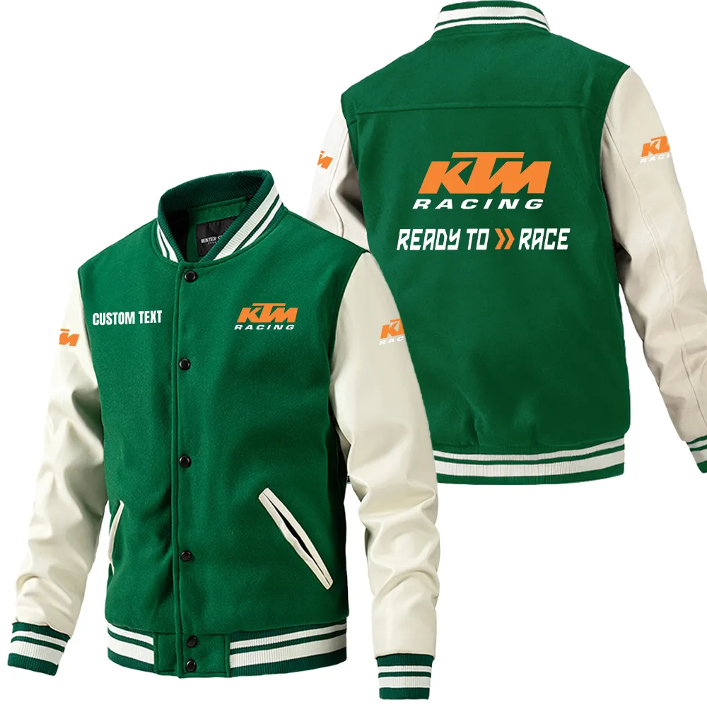 Competition Bike Leather Baseball Jacket, Gearhead Pride in Leather CAR180 - Green