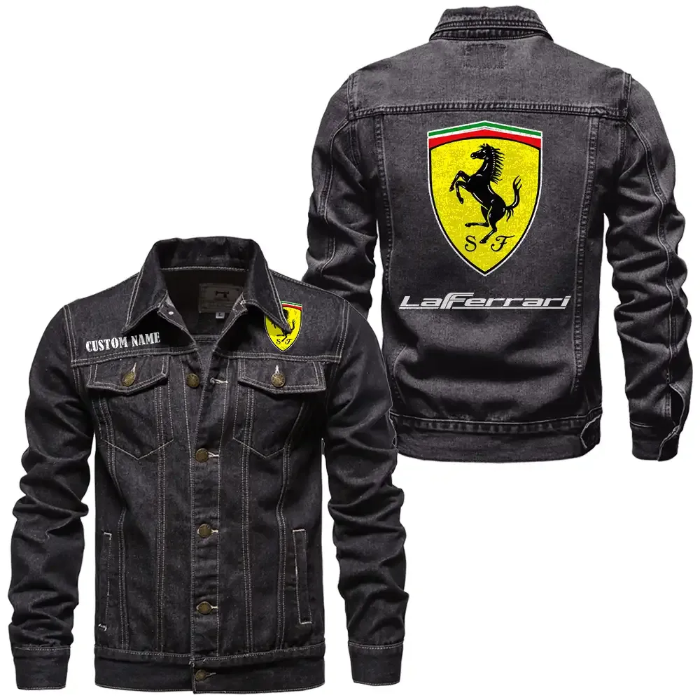 Luxury Gear Denim Jacket, Durable Denim Road Spirit CAR190 - Black