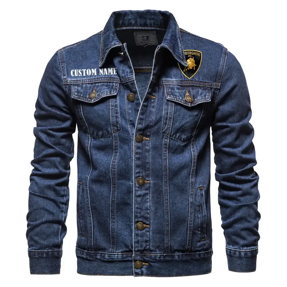 Two-Door Sports Coupe Denim Jacket, Rider Lifestyle Denim Jacket CAR190 - Dark Blue