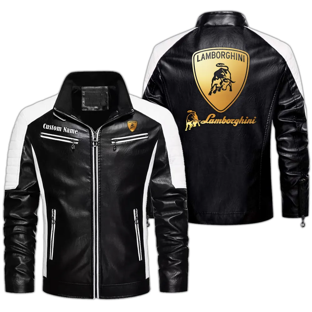 Iconic Supercar Ride Men's Pu Leather Jacket, Auto Spirit PU Jacket CAR040 - Black