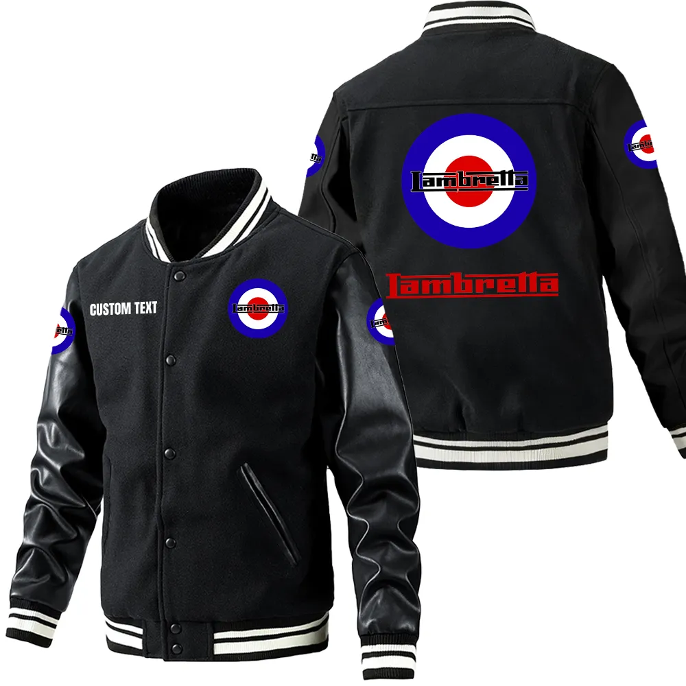 Retro Spirit Leather Baseball Jacket, Leather Strength Rider Spirit CAR180 - Black